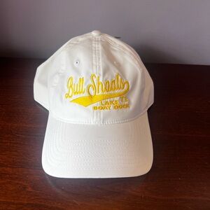 The Game Bull Shoals Strapback Hat Cap‎ with Yellow Embroidery White NWT